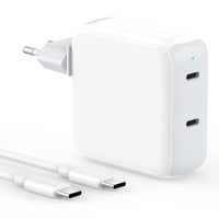 1 x RAW Customer Returns Mac Book Charger 67W, 2-Port USB C Charger for MacBook Air 2020 2019 2018 Inch, Mac Pro, 2024 iPad Pro M4 Air M2, Type C Fast Charger with 2M USB C to C Cable - RRP €29.99