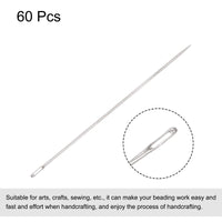 1 x Brand New sourcing map 60pcs Beading Needles Fine Thin Long Straight Sewing Embroidery Threads Stainless Steel 1.26 inch - RRP €5.87