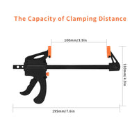 6 x RAW Customer Returns pcs one-hand clamp set, quick release clamp, 4 inch screw clamps F clamps, quick release clamps, woodworking ratchet clamp for woodwork, handmade crafts, DIY, clamps - RRP €64.74