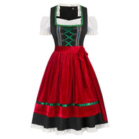 1 x RAW Customer Returns KANCY KOLE Midi Traditional Dress 3-Piece Short Sleeve Dress High Waist Traditional Costumes for Bavarian Carnival Knee-Length Dirndl Dress for Beer Festival Festive Dress Women s Dirndl Dress KCH02118-1 0XL - RRP €61.07