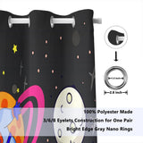 1 x Brand New YONGFOTO 168x229cm Space Curtain, Cartoon Stars Meteor Planets Cool Spaceman Window Drapes for Kids Room Orphanage Kindergarten 2 Panels Blackout Curtain - RRP €20.4