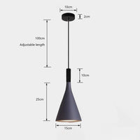 1 x RAW Customer Returns Vecys Pendant Lamp E27 Funnel Chandelier Lamps Resin Faux Cement Imitation Modern Minimalist Nordic for Office Restaurant Cafe Bar Hotel Light Restaurant Black  - RRP €42.34