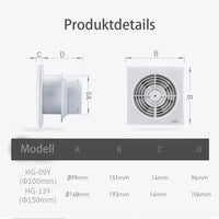 1 x RAW Customer Returns HUGOOME Exhaust Fan 100 mm 12W 95m h Ventilation Extractor with Anti-Return Check Valve, Window and Wall Mounted Fans for Kitchen Bathroom Greenhouse Garage -4 Inch - RRP €29.17