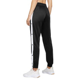 1 x RAW Customer Returns Dazzerake Women s Side Striped High Slit Sports Joggers Loose Tracksuit Pants with Snap Button Closure Hip Pop Trousers Black, L  - RRP €29.5