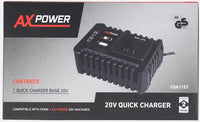 1 x RAW Customer Returns Ferm AX-power 20V charger, quick charger, battery charging station, charger for 1.5 Ah, 2.0 Ah, 4.0 Ah - RRP €31.0