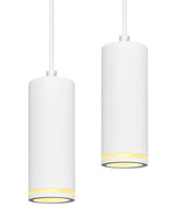 1 x RAW Customer Returns BOYIR Pendant Light Modern Cylinder White Hanging Lamp, Hanging Light Height Adjustable Aluminum Chandelier with GU10 Socket Max. 60 Watt Pendant Lamp Ceiling Lamp for Living Room Bedroom, 2 Pieces - RRP €40.33