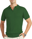 1 x Brand New SwissWell Golf Polo Shirt Softknit Short Sleeve Men s Thin Sweater Men s Vintage Pullover Green XXL - RRP €27.6