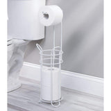 1 x Brand New mDesign toilet paper holder without drilling - toilet roll holder for the bathroom - free-standing paper roll holder made of metal - matt white - RRP €12.48