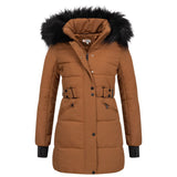 1 x RAW Customer Returns Elara Women s Parka Faux Fur Winter Light Brown Chunkyrayan EL-JA02 Camel-40 L  - RRP €99.95