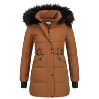 1 x RAW Customer Returns Elara Women s Parka Faux Fur Winter Light Brown Chunkyrayan EL-JA02 Camel-44 2XL  - RRP €85.67