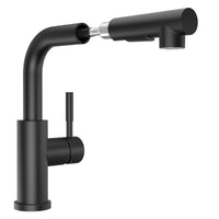 1 x RAW Customer Returns Lonheo Kitchen Faucet Black, High Pressure Kitchen Faucet with Extendable Shower, Stainless Steel Mixer Tap Kitchen Sink Faucet with 2 Types of Water Steel Dish Sprayer - RRP €42.84