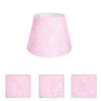 1 x RAW Customer Returns Lurrose table lamp lampshade fabric replacement shade chandelier fabric shade drum lampshade embroidery pattern textile shade E14 E27 lamp shade for pendant light wall lamp night light pink - RRP €27.26