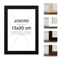 4 x Brand New JCNORD Black MDF wooden picture frame 15x20 cm with shatter-proof plexiglass Modern photo frame for walls and tables - RRP €24.16