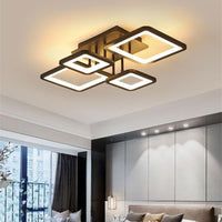 1 x RAW Customer Returns Comely LED Ceiling Light Modern Ceiling Lamp Dimmable with Remote Control Black Living Room Lamp 54W Modern Geometric Design Ceiling Lighting for Bedroom Kitchen Study - RRP €20.4