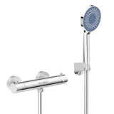 1 x RAW Customer Returns Gomyhom Shower System, With Thermostat, 3 Types of High Pressure Spray Heads, Hand Shower and 1.5m Bathroom Hose Set, 100 Tested to EN 111 Standards, Chrome - RRP €64.74