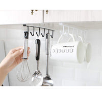 1 x RAW Customer Returns Alliebe 3 Hooks for Cups, Mugs, Wine Glasses, Storage Hooks for Kitchen Utensils, Ties, Belts and Scarves, Hooks for Hanging Under the Cabinet, No Drilling - RRP €13.98