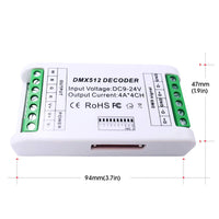 1 x RAW Customer Returns RGBW 4 Channel DMX Decoder, Mini16A RGB RGBW LED Strip Controller DMX 512 Decoder Dimmer Driver for RGBW RGB LED Strip Module DC9-24V - RRP €18.14