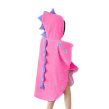 1 x Brand New Shalwinn Children s Towel Cotton Hooded Cartoon Dinosaur Bathrobe Bath Poncho Towel for Boys Girls, 0-4 Years, Pink - RRP €21.71