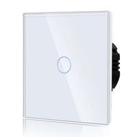 1 x RAW Customer Returns BSEED Normal Touch Switch Standard High Energy Glass Touch Wall Light Switch 110V - 240V Tempered Crystal Plate with LED Backlight 1 Gang 2 Way White - RRP €23.89