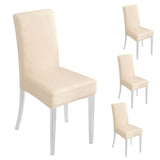 4 x Brand New SUPRROW Chair Covers Set of 4, Covers for Chairs Stretch Removable Washable Chair Cover Universal Chair Cover Stretch for Hotel, Dining Room, Banquet, Wedding Party, Ceremony, Beige - RRP €32.2