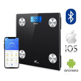 1 x RAW Customer Returns New Bluetoth Body Fat Scales Compatible with iOS and Android , Smart Digital Bathroom Scales, Body Weight Meter, BMI, Muscle Mass, Body Fat, Water, Bone Mass, Black - RRP €21.61