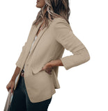 1 x RAW Customer Returns Cicy Bell Women s Blazer Suit Jackets Casual Blazer Ladies Open Front Long Sleeve Work Jackets Khaki XXL - RRP €52.99