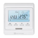 1 x RAW Customer Returns KETOTEK Digital Thermostat Underfloor Heating Electric Programmable Flush-Mounted with Sensor AC 230V 16A, Room Thermostat Electric Underfloor Heating Controller White - RRP €29.99