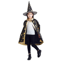 27 x Brand New Kids Halloween Cloak, Hooded Cloak Halloween Costume Wizard Cloak with Hat for Kids, Halloween Props Black  - RRP €259.2