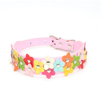 1 x Brand New Small Flower Dog Collar, Cute Fancy Cat Collar, PU Leather Dog Collar for Girls Boys Adjustable for XS S M Size XS Pink 1 - RRP €20.4