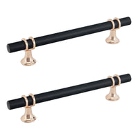 1 x Brand New KoKoBin Vintage Kitchen Handles Black Stainless Steel Furniture Handle Kitchen Cabinet Door Handles Drawer Handle Round Cabinet Handle Handles Furniture Door Handle Furniture Knobs 20 Pieces, Black Gold, Hole Spacing 128 mm  - RRP €24.0