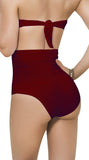 1 x RAW Customer Returns Misfuso women s swimming shorts, high waist, tummy control, short swimming trunks, swimsuit, bikini bottoms, wine red, XXL - RRP €20.16