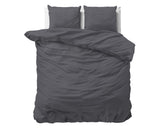 1 x RAW Customer Returns Sleeptime 100 cotton bed linen 200cm x 220cm anthracite - soft non-iron duvet covers with snap fasteners - plain bed linen set with 2 pillowcases 60cm x 70cm - RRP €33.0