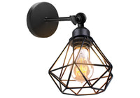 1 x RAW Customer Returns TOKIUS Wall Lamp Vintage 16CM Wall Light Indoor in Industrial Design Retro E27 Lamp Made of Iron Cage Lampshade Adjustable Ceiling Light for Hallway Living Room 1 Piece, Black  - RRP €15.99