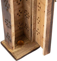 1 x Brand New Wooden Incense Stick Holder and Cone Burner Tower Large Organic Eco Friendly Ash Catcher Agarbatti Holder Rustic Style Hand Carved for Meditation Yoga Aromatherapy Home - RRP €12.99