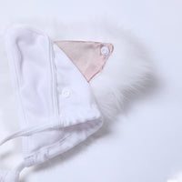 1 x RAW Customer Returns ZOSCGJMY Women s Fluffy Artificial Fur Bikini Set Triangle Bikini Two Piece Swimsuit White  - RRP €32.26