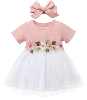 1 x RAW Customer Returns AGQT Dresses for Baby Girls Embroidered Tulle Tutu Flower Girl Dress Flower Dress for Wedding Birthday Party Pink 12-18 Months - RRP €28.22