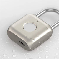 1 x RAW Customer Returns Fingerprint Padlock, eLinkSmart Small Padlock Biometrics Keyless Lock for Locker Gym School Cabinets Suitcase Toolbox Suitcase Gold  - RRP €21.8