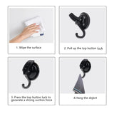 1 x RAW Customer Returns PLCatis suction cup with hook 2 pieces vacuum suction cup hook black wall hook without drilling suction cup hook extra strong vacuum waterproof hook for bathroom kitchen load capacity 5 kg - RRP €12.53