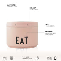 1 x RAW Customer Returns Design Letters thermal container for food Lunch box for adults Thermal box for food Double-walled insulated lunch box Thermal container for food BPA free Thermal bowl for to go, warm food 330 ml - RRP €21.6