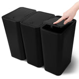 1 x RAW Customer Returns JOTOM set of 3 mini trash cans bathroom with pop-up lid, 10L modern waste bin wastepaper basket trash bin, waste basket suitable for living room, bedroom, kitchen, toilet, office black  - RRP €30.83