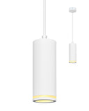 1 x RAW Customer Returns BOYIR Pendant Light Modern Cylinder White Hanging Lamp 15cm, Hanging Lamp Height Adjustable Aluminum Chandelier with GU10 Socket max. 60 Watt Pendant Lamp Ceiling Lamp for Living Room Bedroom - RRP €21.17