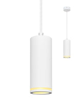 1 x RAW Customer Returns BOYIR Pendant Light Modern Cylinder White Hanging Lamp 15cm, Hanging Lamp Height Adjustable Aluminum Chandelier with GU10 Socket max. 60 Watt Pendant Lamp Ceiling Lamp for Living Room Bedroom - RRP €21.17