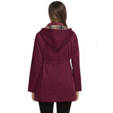 1 x RAW Customer Returns SaphiRose PONCHO Women s Waterproof Windbreaker, Elegant Long Rain Jacket for Women, Lightweight Windproof Outdoor Rain Jacket, with Hood, for Running, Travel, Wine Red L - RRP €57.5