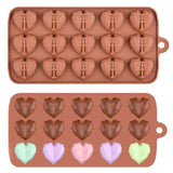 1 x RAW Customer Returns DUBENS Diamond Heart Silicone Mold for Valentine s Day, 15 Cavities Heart Shaped Chocolate Mold Non-Stick Mold Tray for Ice Cubes, Mousse Dessert, Sweets, Hot Chocolate - RRP €8.64