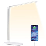 1 x RAW Customer Returns zoeyzoey Desk Lamp LED Dimmable Table Lamp 5 Colors and 10 Brightness Levels, Eye-Friendly Bedside Lamp, USB Port for Charging, for Children - RRP €20.4