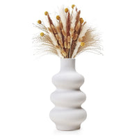 1 x RAW Customer Returns Spiral Vase for Pampas Grass Ceramic Vase White Spiral, Aesthetic Round Vase with Hole Modern Ceramic Decorative Vase, Home Desktop Decoration Donut Spiral Vase for Pampas Grass Dried Flower Vase - RRP €21.17