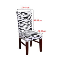 1 x RAW Customer Returns WANYIG Universal Chair Covers Chair Cover Stretch Set of 4 or 6 Chair Covers Spandex Washable Dining Room Seat Chair Covers Protectors Zebra Pattern, Set of 4  - RRP €20.16