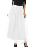 1 x RAW Customer Returns FEOYA Women s 4 Layers Long Tulle Skirt Maxi Skirt Princess Ballet Skirt A-Line Petticoat for Carnival Wedding Party - RRP €36.98