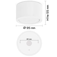 1 x RAW Customer Returns KYOTECH LED surface-mounted light white - surface-mounted spot flat with 6W LED GX53 230V surface-mounted spotlight warm white 3000K ceiling spots surface-mounted 95x55mm round ceiling light made of aluminum - RRP €21.99