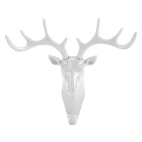 1 x RAW Customer Returns Restokki Deer Antler Decoration Antler Decoration Wall Hanger Creative Deer Head Self-Adhesive Wall Door Hook Hanger Key Bag Holder Organizer Home Decor White  - RRP €10.5